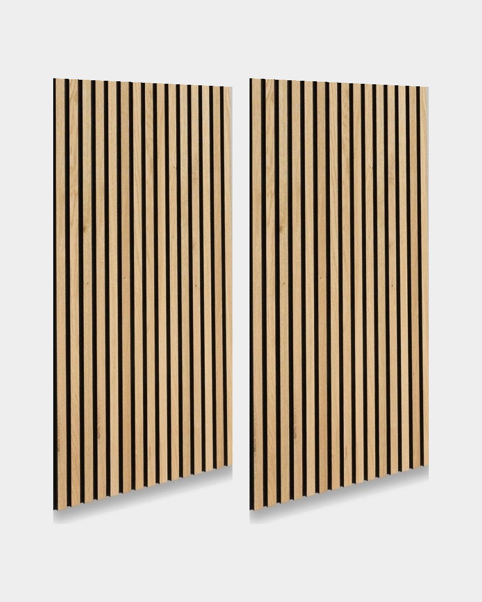 Rustic Natural Oak Akustikpaneele mit Filz in black, 2 Paneele, 119,6 x 60 cm